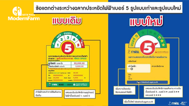 ฉลากประหยัดไฟเบอร์ 5 โฉมใหม่ ประหยัดไฟกว่าเดิม