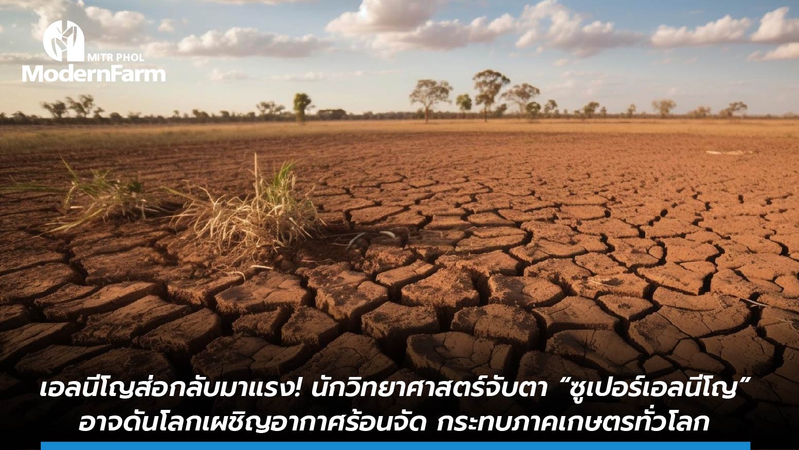เอลนีโญส่อกลับมาแรง! นักวิทยาศาสตร์จับตา “ซูเปอร์เอลนีโญ” อาจดันโลกเผชิญอากาศร้อนจัด กระทบภาคเกษตรทั่วโลก